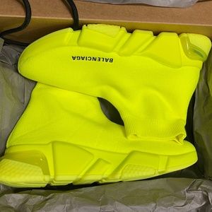 Balenciaga Fluorescent Yellow Speed Trainer 2 Sock Sneakers